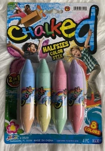 Ja-Ru Chalked Halfsies Double Color Stix Multicolored Chalk Sidewalks 8 Colors! - Picture 1 of 2