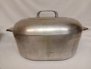 Wagner Ware Magnalite 4265P Vintage Aluminum Oval Roaster 8 Qt with Lid