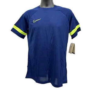 NWT Men’s Sz M Nike Navy/Yellow Reflective Mesh Logo Short Sleeve Shirt - Picture 1 of 5