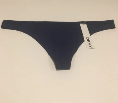 DKNY Clásico Algodón Tanga Panty Líneas Bikini Azul Marino Patio X-Grande Foto 1 de 4