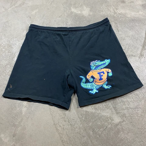 90s VTG FLORIDA GATORS CAL CRU Sweat Shorts M Distressed USA Made Gym Faded Cover