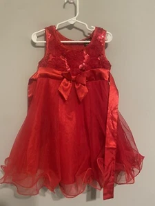 Pink violet Toddler Red dress size 4 - Picture 1 of 3