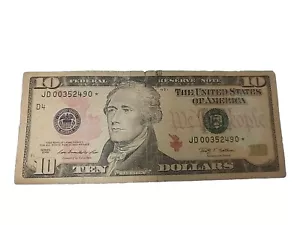 $10 Star Note JD 00352490* 2009 - Picture 1 of 2