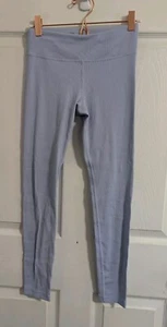 Athleta Girl Leggings Size Large 12 Blue Ribbed Athletic Run Yoga Kids Youth - Picture 1 of 3