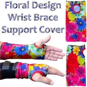 Tutore Supporto Polso Copri SOLO Fiore Disegno Floreale 4 Vie Elasticizzato Morbido Lycra - Foto 1 di 8