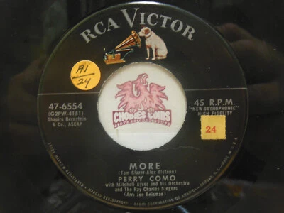 Perry Como – More / Glendora, 45 RPM VG (21I) - Image 1 of 2