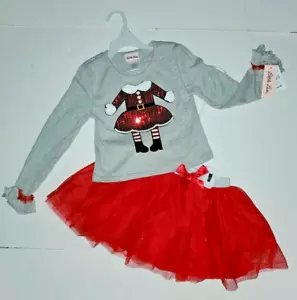 LITTLE LASS® Weihnachten Urlaub kleines Mädchen 6X Santa Elfe Rock Set Neu mit Etikett 2 Stck. - Bild 1 von 8