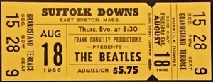 BEATLES - 1966 - BOLETO DE CONCIERTO ORIGINAL COMPLETO Y SIN USAR - BOSTON - SUFFOLK DOWNS - Imagen 1 de 1