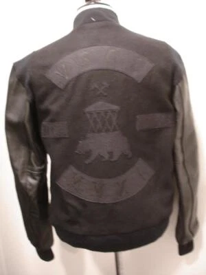 Men's XS Ebbets Field Flannels VSCO MMXI Black Leather Wool Varsity Jacket NWT - Image 1 of 4
