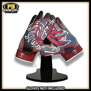 Football Receiver Gloves Display w/ Stand for South Carolina Gamecocks Gloves! - Picture 1 of 10