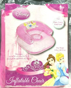 Disney Princess Inflatable Moon Chair Cinderella Belle Rapunzel Pink NEW - Picture 1 of 6