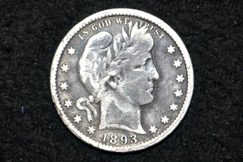 1893-O Barber Quarter * 90% Silver ** VF ** 90% FULL LIBERTY * FREE SHIPPING Cover
