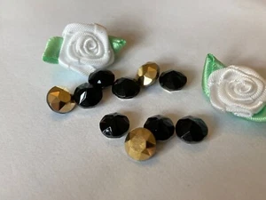 Vintage Rhinestones 7.7mm 35ss Jet Aureate x40 REPAIR CRAFT Just 1 pack - Picture 1 of 5