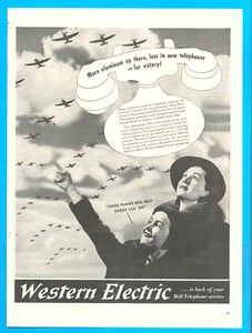Bell Telephone Bombers Fighter Planes Western Electric 1942 WWII PRINT AD - Picture 1 of 3