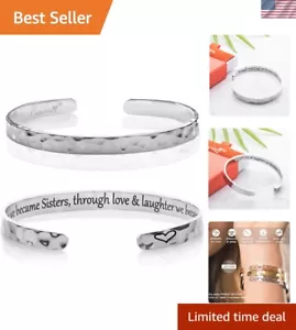 Custom Engraved Friendship Bracelet - Stylish Adjustable Jewelry Gift for Her - Picture 1 of 8