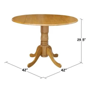 International Concepts Dining Table 30" H X 42" L, Solid Wood Dropleaf In Oak - Picture 1 of 10
