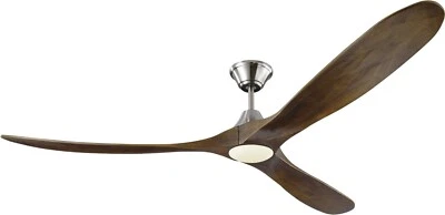 Monte Carlo 3MAVR70BSD 70" Ceiling Fan & LED Light Brushed Steel - Never Used - Image 1 of 4