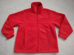 NWOT Columbia red full zip 100% Polyester mock neck fleece jacket girls size 8 - Picture 1 of 7