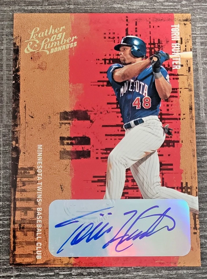 Autógrafo Torii Hunter Auto 2005 Donruss madera y cuero #130 gemelos 25/01 Foto 1 de 4