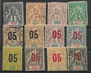 FRANCIA COMORES lotto di 12 francobolli classici diversi - Foto 1 di 1