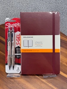 Moleskine Classic Hardcover Ruled Notebook And Sharpie Metal Pen Office Set - Picture 1 of 3