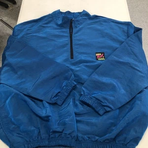 Vintage Surf Style 1/4 Zip Pullover Windbreaker Jacket One Size Blue Iridescent  - Picture 1 of 11
