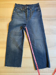 J. Crew High rise slim wide leg crop denim jeans size 28 women's 22" - Picture 1 of 6