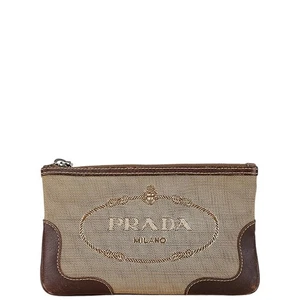 PRADA Logo jacquard Pouch Women 【Used】 - Picture 1 of 8