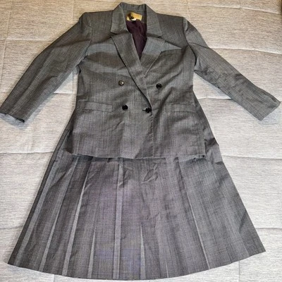 Saville Vintage Falda Traje Mujer 10 Lana Doble Pecho Blazer Carrera Náutica Foto 1 de 4