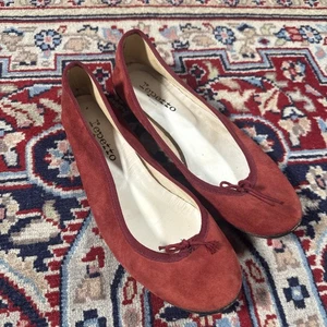 Repetto Ballet Shoes Flats Bordeaux Suede Women's Size 9 1/2 - Picture 1 of 11