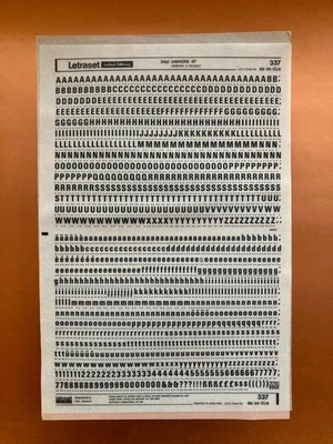 Letraset 337 UNIVERS 67 -- 24pt Transfer Write Off Letters New Old Stock - Image 1 of 4