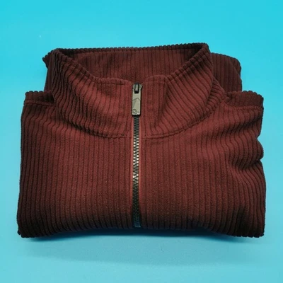Regatta Mens Fleece Pullover Jumper XL Burgundy Red 1/4 Zip Ribbed Great Outdoor - Image 1 of 4