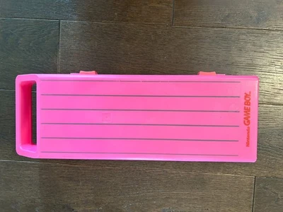 Estuche de Transporte de Viaje Nintendo Game Boy Rosa Plástico Duro Auténtico OEM Raro Foto 1 de 4