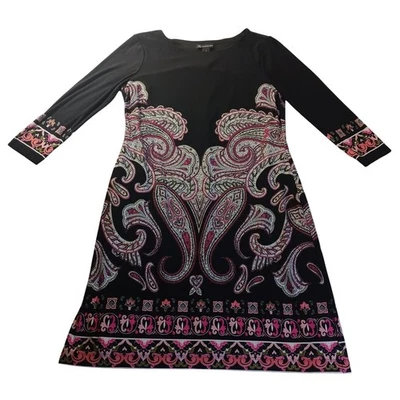 Платье цельнокроеное INC International Concepts с принтом пейсли размер 8 богемное ретро осень - Изображение 1 из 4