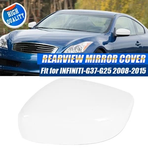 Left Driver Side White Rearview Mirror Cover Cap For 2008-2015 INFINITI G37 G25 - Picture 1 of 15