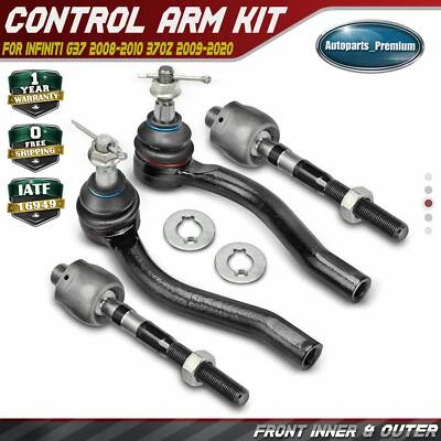 Extremos de varilla de amarre delanteros interiores y exteriores 4 piezas para Infiniti G37 2008-2010 370Z 2009-2020 Foto 1 de 4