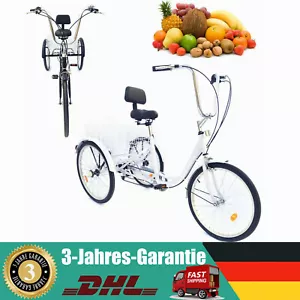 24" 3 Räder Dreirad Erwachsene 24"Zoll Senioren Dreirad 6 Gang 3-Rad Bike + Korb - Bild 1 von 24