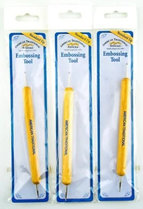 Lot of 3 American Traditional Stencils Embossing Tools Dual Ended Stylus - Picture 1 of 4
