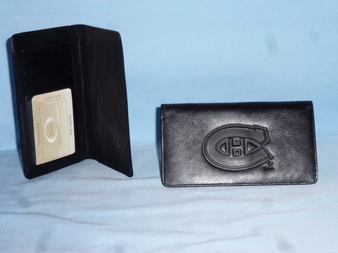 MONTREAL CANADIENS   Leather Checkbook NEW   black + Cover