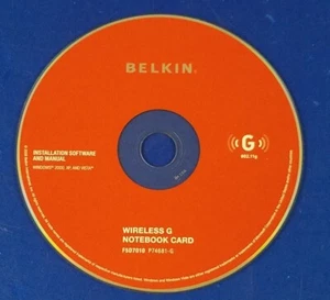 ⭐️⭐️⭐️⭐️⭐️ Installation Software CD Belkin Wireless G Notebook Card F5D7010 - Picture 1 of 1