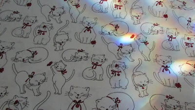 Vintage TIMELESS TREASURES 2003 c 4484 Red/White cat fabric by the yard OOP - Изображение 1 из 2