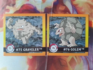 Graveller + Golem #75, 76 1999 Artbox Pokemon Set of 2 Stickers LP - Picture 1 of 2