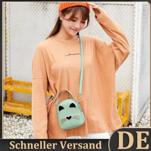 Umhängetasche für Damen PU-Leder Umhängetasche niedliche Katze Schulterrucksack - Bild 1 von 12