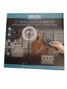 Bower 12" LED Selfie Ring Studio Light Kit Tripod Social Media 🆕Live Streaming - Picture 1 of 7