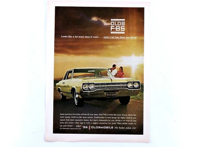 1965 Oldsmobile F 85 Cutlass Rocket Action Vintage Original Print Ad 8.5  x 11 " - Image 1 of 3