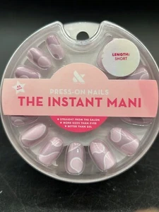Olive & June Press on Nails The Instant Mani Press On Nails Pink Short - Picture 1 of 6
