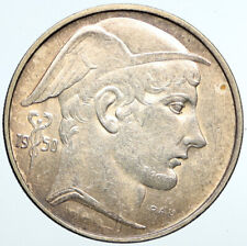 1950 BELGIUM with MERCURY Hermes VINTAGE Silver 20 Francs Belgian Coin i101621