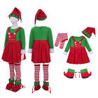 Kids Dress-Up Velvet Outfit Holiday Christmas Red Costume Suit 4Pcs/Set Xmas