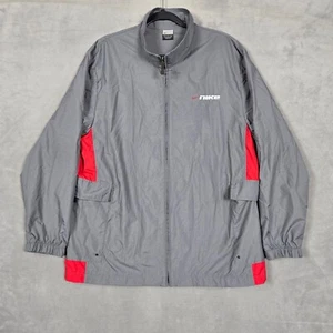Chaqueta Nike De Colección Para Hombre Mediana Cremallera Completa Jersey Forrado Ripstop Gris Rojo - Imagen 1 de 12