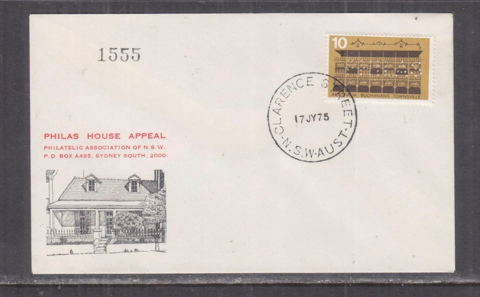 AUSTRALIA, 1975 PHILAS HOUSE APELACIÓN cubierta, 10c. perf. PHILAS. Foto 1 de 1